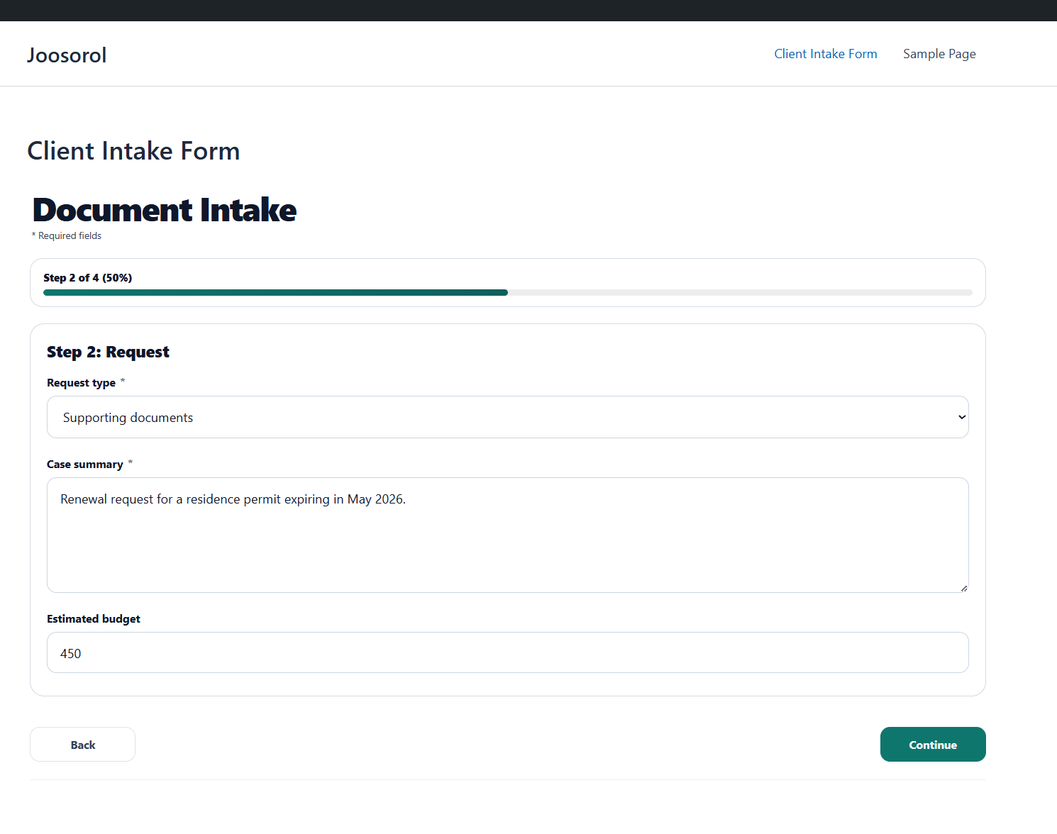 IntakeFlow client intake portal